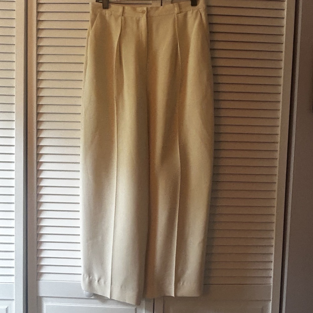 Vintage Jones New York 2-piece Vanilla Cream Silk Suit Old Money Minimalist 14P - Picture 8 of 14
